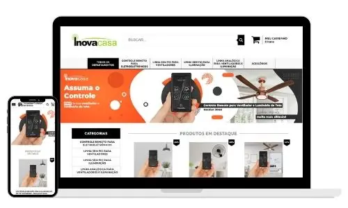 Página da loja Inova Casa
