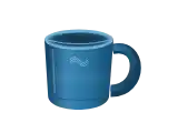 Caneca ilustrada na versão de 160 por 120 pixels ampliada, com linhas e bordas menos definidas.